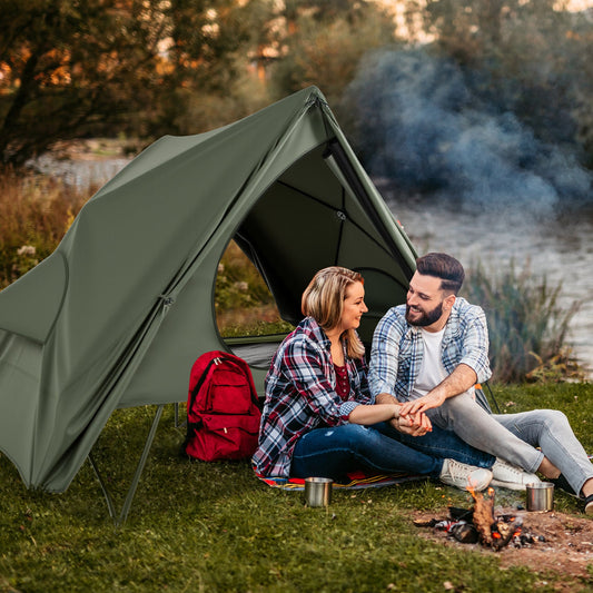 Foldable Two Person Camping Cot Tent with Wheels