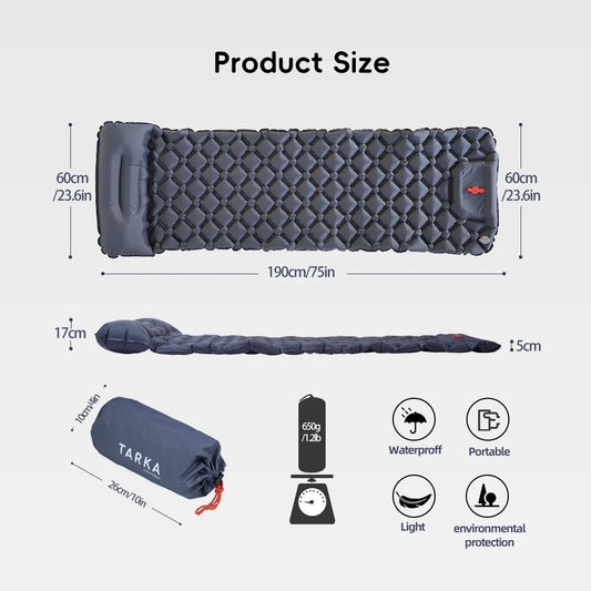 Inflatable Camping Mat with Pillow Self Inflating