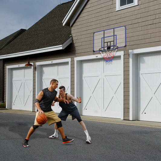 Wall Mounted Basketball Hoop with Foldable Shatterproof Backboard