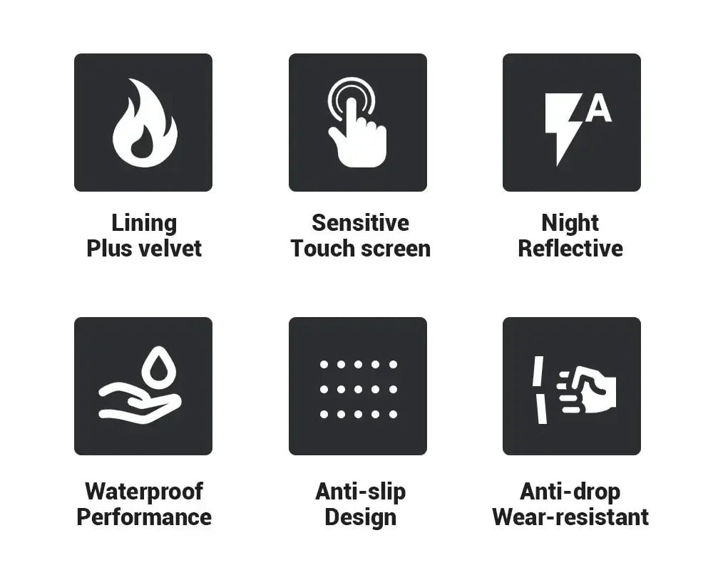 Warm Winter Waterproof Windproof Anti-slip Gloves